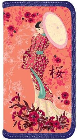 Пенал 18 металл объем "Япония розовый"  81П18