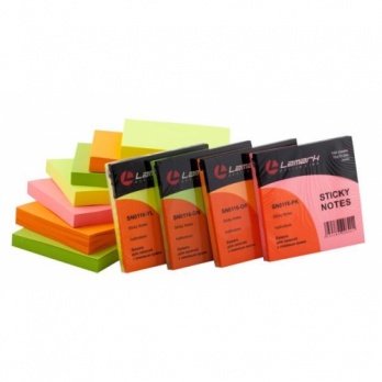 Бумага с клеев. краем 76*76мм 100л. розовая неон. "Lamark"  SN1116-PK