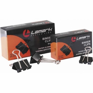 Зажим д/бумаг 5,1см 12шт/уп. черные "Lamark" 685