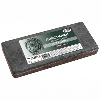 Пластилин скульптурный "Студия" 1кг., оливковый, мягкий