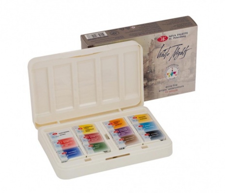 Н-р акварельных красок "Белые ночи", 12цв. в пластике