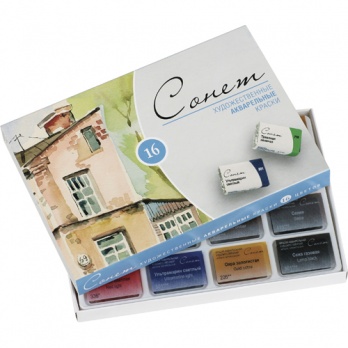 Н-р акварельных красок "Сонет", 16 цв. в картоне  3541138