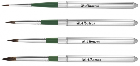 Кисть синтетика № 3, имитация белки, в футляре