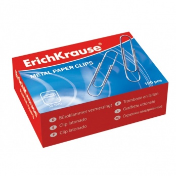 Скрепки 33мм никелир. 100шт/уп.  ЕК 7856