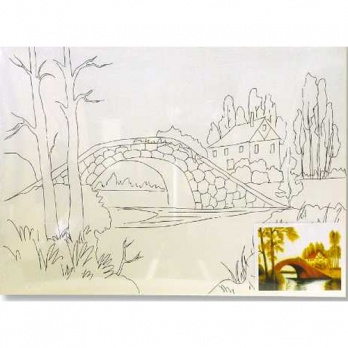 Холст на картоне с эскизом "Мост" 30*40 см   DK13701-D