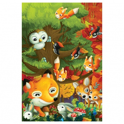 Пазлы 24 эл. Maxi ТРИ СОВЫ "Лесная компания"