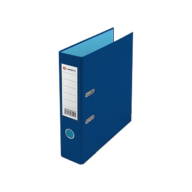 Регистратор А4 75мм синий/голубой"Lamark" PVC, двусторон., метал. окант. карман   900