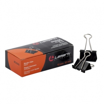 Зажим д/бумаг 1,5см 12шт/уп. черные "Lamark"  683