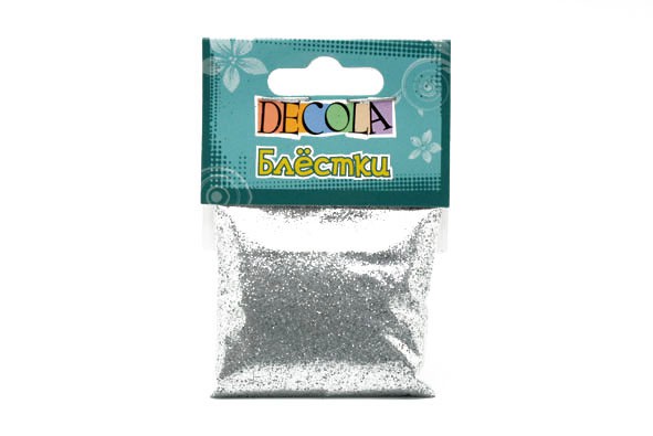 Блестки декоративные Декола, серебро,  0,1 мм