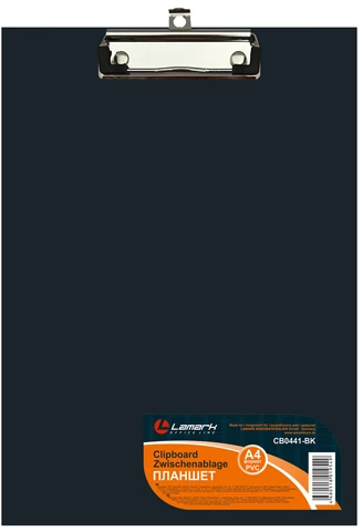 Планшет с прижимом черный PVC  "Lamark" 441