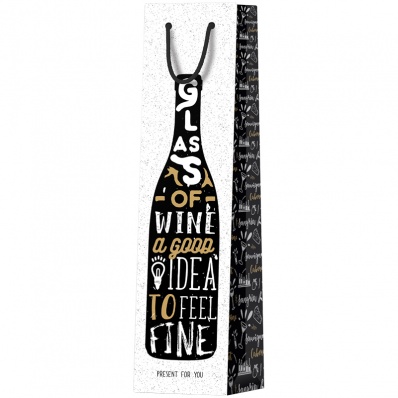 Пакет бум./ламин. 12*36см под бутылку "Wine present" Pb_39832