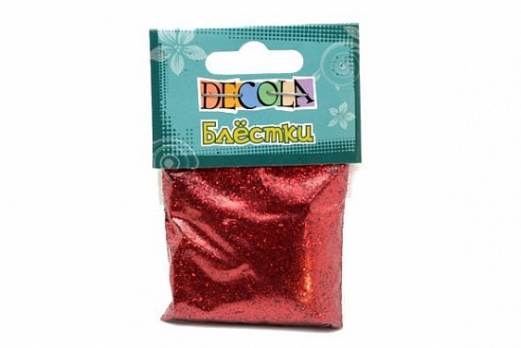 Блёстки декоративные Декола, красный, 0.3мм