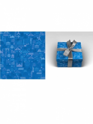 Бумага упаковочная 70*100см  "Путешествие" УБ-1605