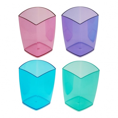 Стакан д/письм. принадл. квадратн. пастель.цвета, ассорти СТАММ "Тропик" ПС-30876