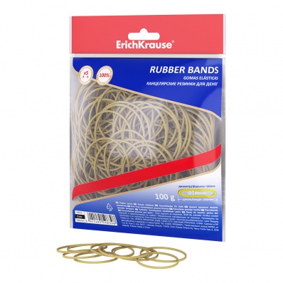 Резинка банковская d60мм/длина 100мм 100гр. натур.цвет ЕК 59839