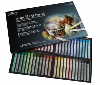 Пастель профессиональная сухая полутвёрдая квадратная 48 цветов в картонной коробке