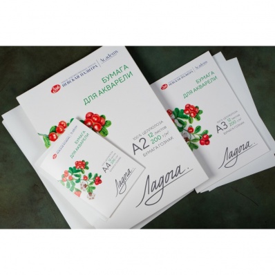 Папка д/акварели А4 "Ладога", 200г/м2, 12л, с/з