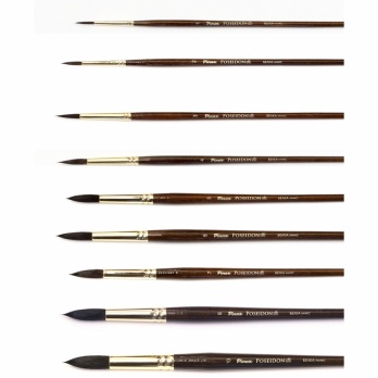 Кисть белка микс № 6, Pinax POSEIDON круглая (длинная ручка)