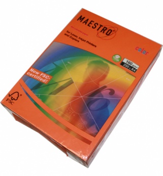 Бумага "Maestro Color" А4, 160г/м2, 250л. (оранжевая) OR43
