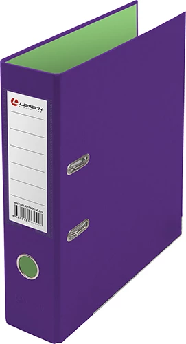 Регистратор А4 75мм фиолетовый/св.зеленый "Lamark" PVC, двусторон., метал. окант. карман   900