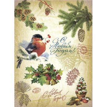 Бумага д\декупажа "Craft Premier" рисовая "А4 25г/м (СР05591-1"Снегирь")