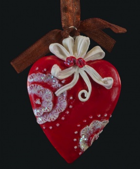 Украшение Сердце узорное  7см 44205