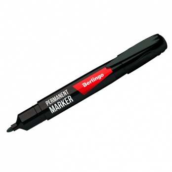 Маркер перм. черный кругл. 2мм пулевидный PM6104