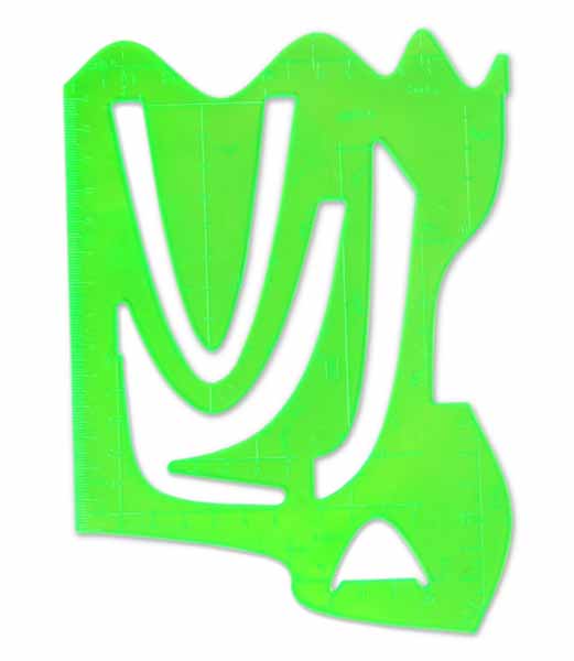 Трафарет графиков функций отливн. шкала зеленый ТТ61