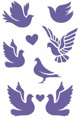 Трафарет, Голуби, 22 х 31 см, пластиковый
