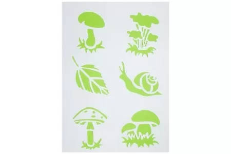 Трафарет, Грибы и улитка, 22 х 31 см, пластиковый