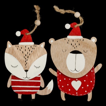 Украшение Новогодний зверек12см, дерево 47743