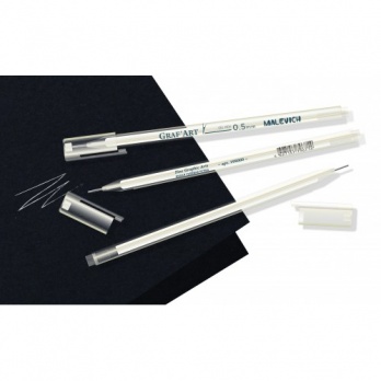 Белая гелевая ручка Малевичъ