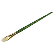 Кисть щетина плоская №12 "Пейзаж", укороч. ворс, длинная ручка