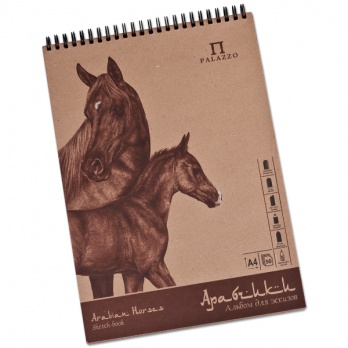 Альбом д/эскизов "Арабчики",  А-4 с карт. подложкой на пружине 50л