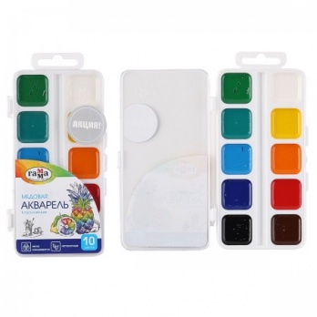 Акваpель 10цв. "Гамма. Классическая" медовая, б/к, пл. уп. 1009193