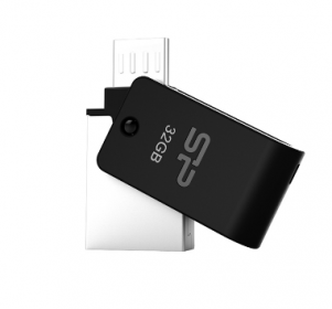 Флэш накопитель 32Gb Silicon Power Mobile X21 OTG, USB 2.0/MicroUSB, Черный