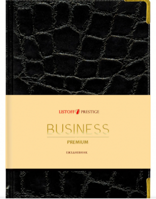 Ежедневник А5 недатир. 152л.."Большой кроко" искус. кожа, черный  ЕКП52015202