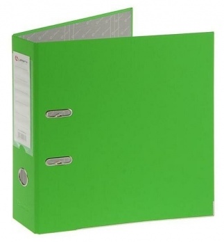 Регистратор А4 80мм светло-зеленый собран. "Lamark", метал.окант., карман  600