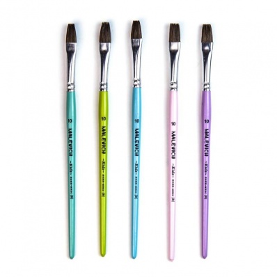 Кисть Малевичъ KIDS, пони микс, плоская №12