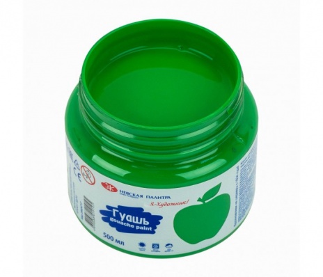 Гуашь 500мл "Я - художник", зеленая светлая