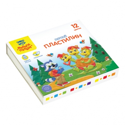 Пластилин 12цв. "Енот в сказке"  120г, в к/к   МП_41710