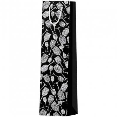 Пакет бум./ламин. 12*36см под бутылку "Black theme" Pb_39842