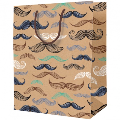 Пакет бум./ламин. 26*32*12см "Moustache", крафт KI_39894