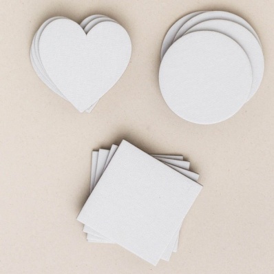 Набор холстов-магнитов Малевичъ, сердца 7,5х7,5 см, 4 шт