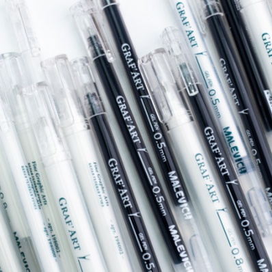 Черная гелевая ручка Малевичъ 0,5мм