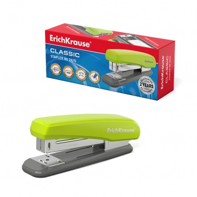 Степлер 24/6 на 25л. "Classic" серо-зеленый   ЕК 46406