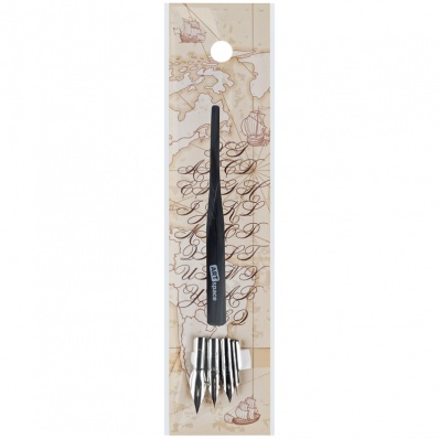 Перья каллиграфические ArtSpase, остроконечные, 4шт, с держателем