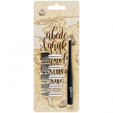 Плакатные перья (широконечные) ArtSpase, 5шт. в наборе с  держателем