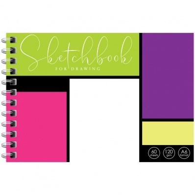 Скетчбук-блокнот А6 ArtSpace "Color geometry", на гребне, 120г/м2, 60л