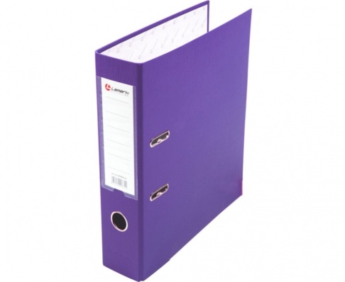 Регистратор А4 80мм фиолетовый  собран. "Lamark", метал.окант., карман  600